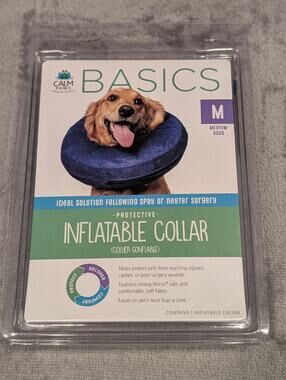 Calm Paws Premium Inflatable Protective Dog Collar Medium Neck: 10"-13" New